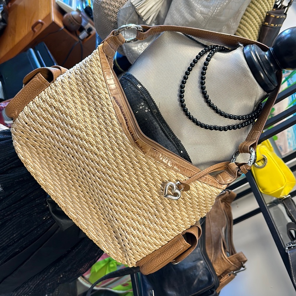 Brighton Woven and Leather Designer Handbag